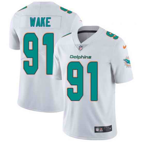Nike Dolphins #91 Cameron Wake White Mens Stitched NFL Vapor Untouchable Limited Jersey